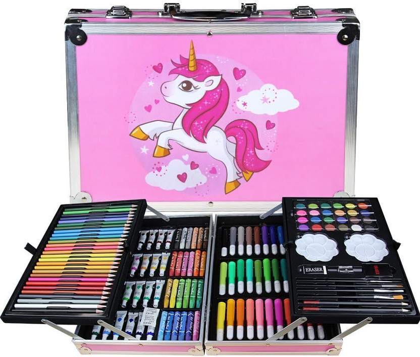 Dharamcreation Dharamcreation 145 Pcs Professional Deluxe Art Set, Drawing Kit with Colored Pencils, Markers - Flipkart Deal