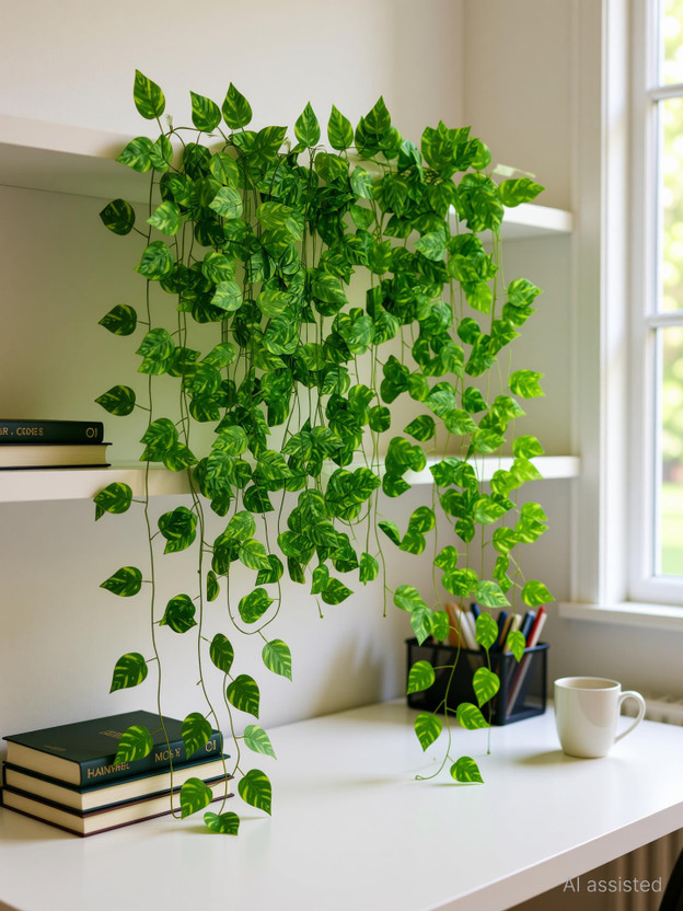 Akaar Money Creeper Pack of 2 ,For Home|Office|Garden|Decoration Artificial Plant(213 cm, Green)