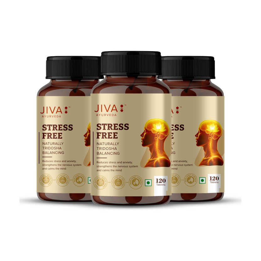 JIVA JIVA Stress-Free Tablets - Effective Ayurvedic Treatment for Stress & Anxiety - 120 Tablets Each - Pack of 3(Pack of 3, 120 Tablets) - Flipkart Deal