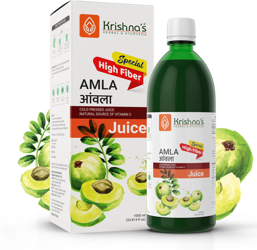 Krishna's Herbal & Ayurveda Premium Amla High Fibre Juice(1000)