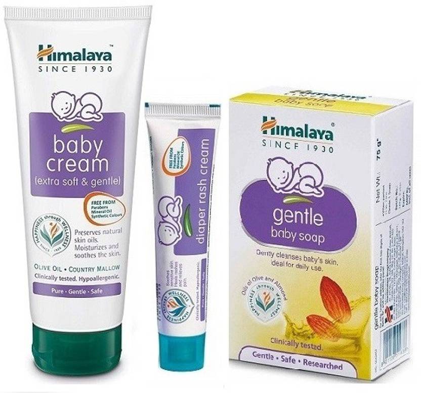 HIMALAYA BABY CREAM 50ML & BABY DIAPER RASH CREAM 20GM & GENTLE BABY