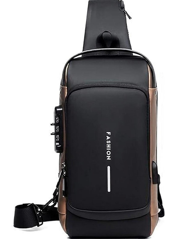 EYESEEK Shoulder Bag For Men Crossbody Bag Anti-Theft For Travel with USB Charging 3 L Laptop Backpack(Brown, Black)