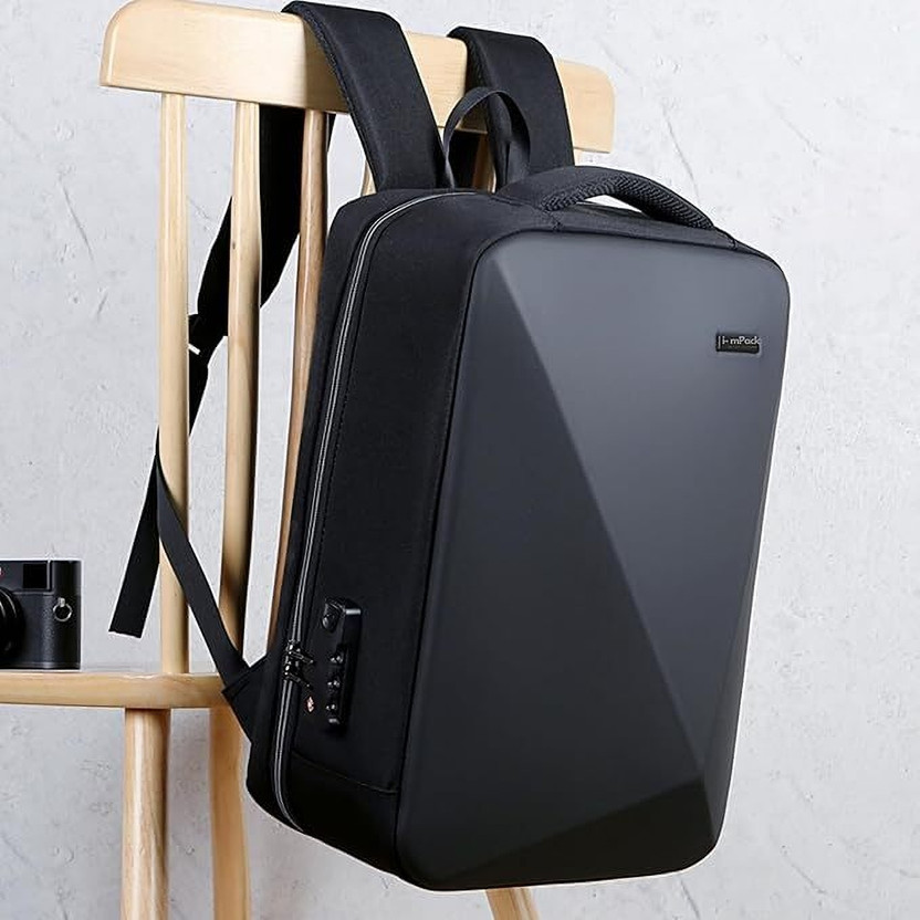 IMPACK Hard Shell Travel Laptop Backpack with USB Charging Port, Water Resistant 39 L Laptop Backpack(Grey)