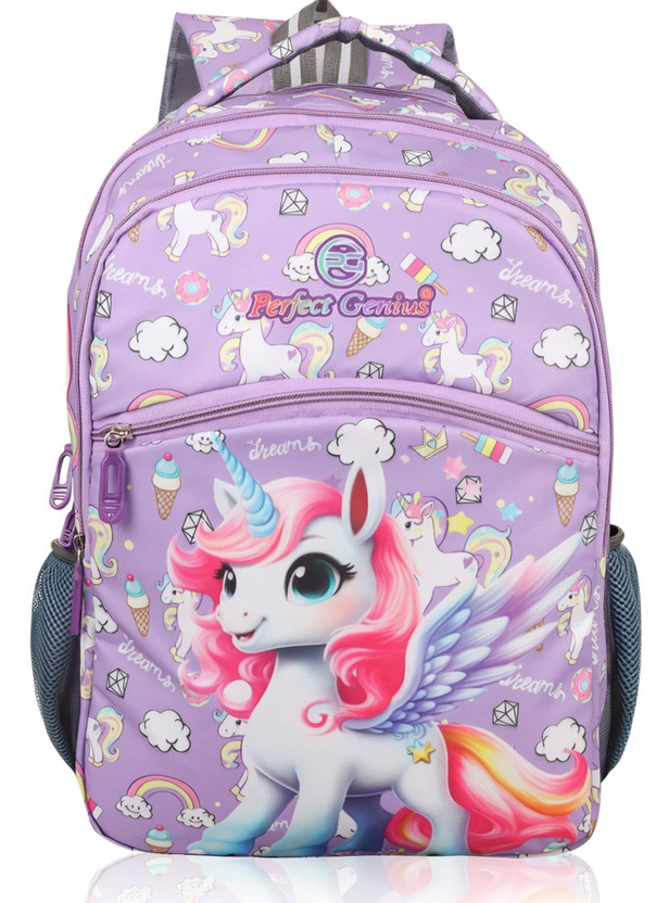 PERFECT GENIUS FunBuddy School Bag � Lightweight, Durable & Stylish for Kids (3-9 Yrs) 24 L Backpack(Purple)