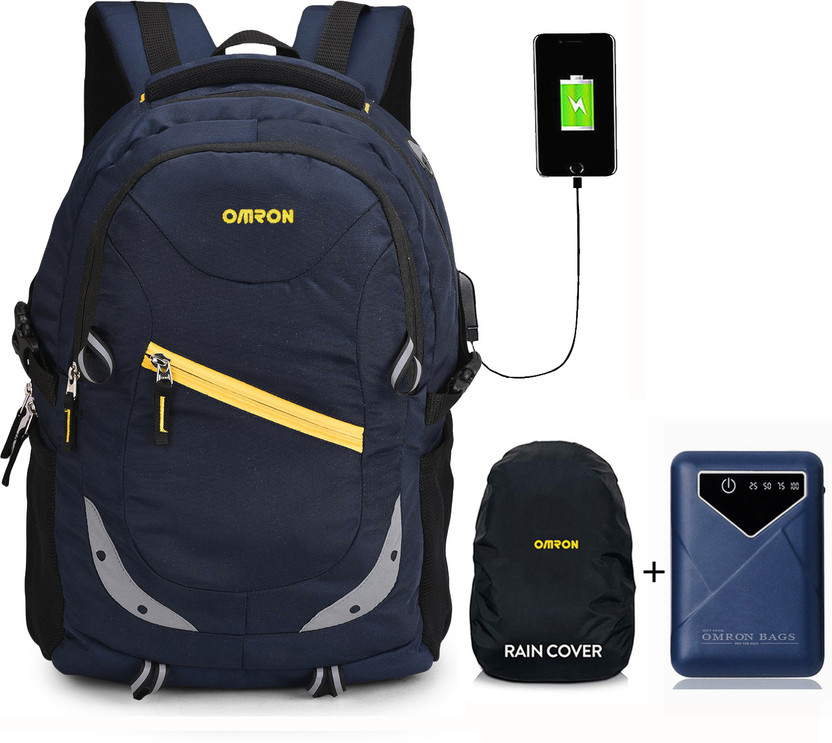 OMRON BAGS Smart Backpack With Ready to Charge for Office, College & Travel 30 L Laptop Backpack(Blue)