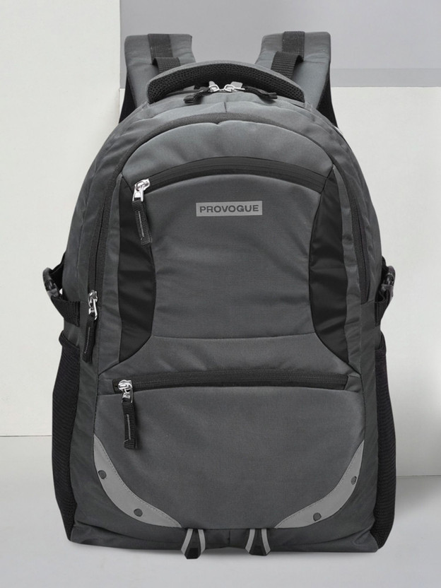 PROVOGUE Spacy unisex bag with rain cover and reflective strip 35 L Laptop Backpack(Grey)