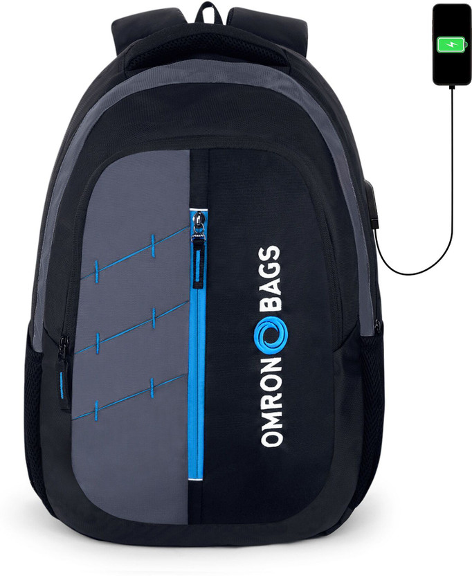 OMRON BAGS With USB Charging Port, School, College & Office Bag for Men & Women 35 L Laptop Backpack(Black)
