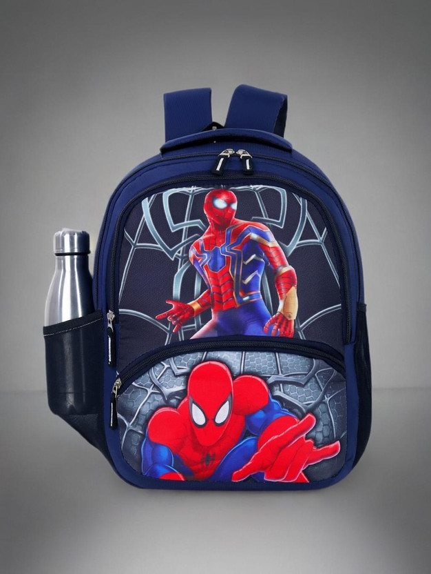 AM Creation SchoolPro Unisex cartoon bag for Girls & Boys for 4-8 Years Waterproof Backpack(Dark Blue, Red, 22 L)