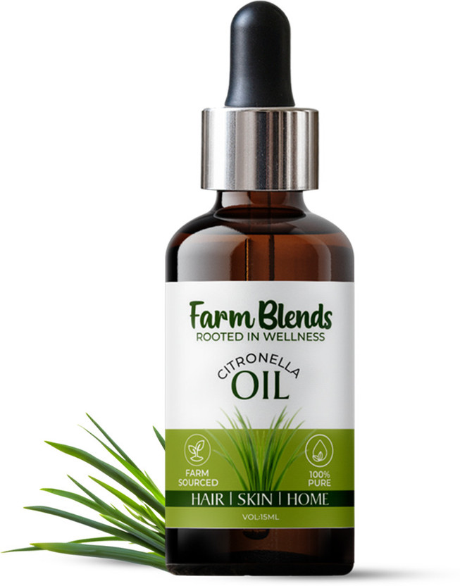 FarmBlends FarmBlends Citronella Essential Oil 100% Natural For Mosquito Repellent, Cleaning, Aroma(15 ml) - Flipkart Deal