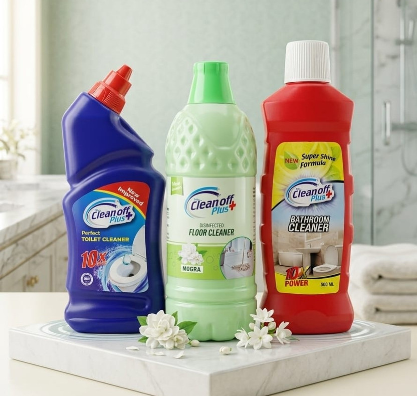 Clean Off 3In1 Home Care Combo Bathroom Cleaner500ml,Toilet Cleaner500ml&Floor Cleaner1ltr Multi Fragrance(3 x 0.67 L)