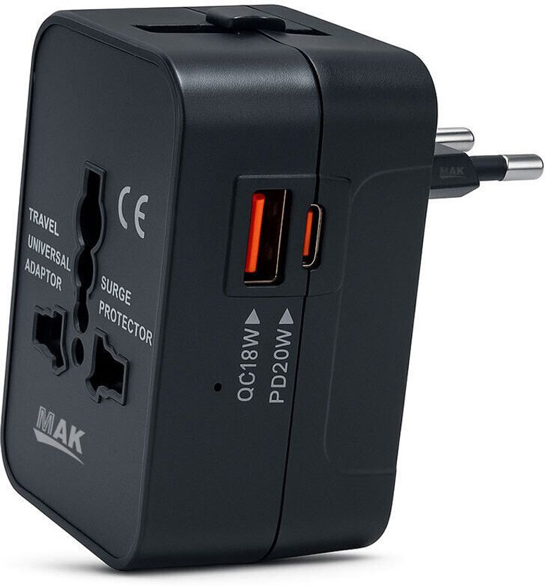 MAK 20 W Quick Charge 5 A Dual Port Mobile Charger(Black)