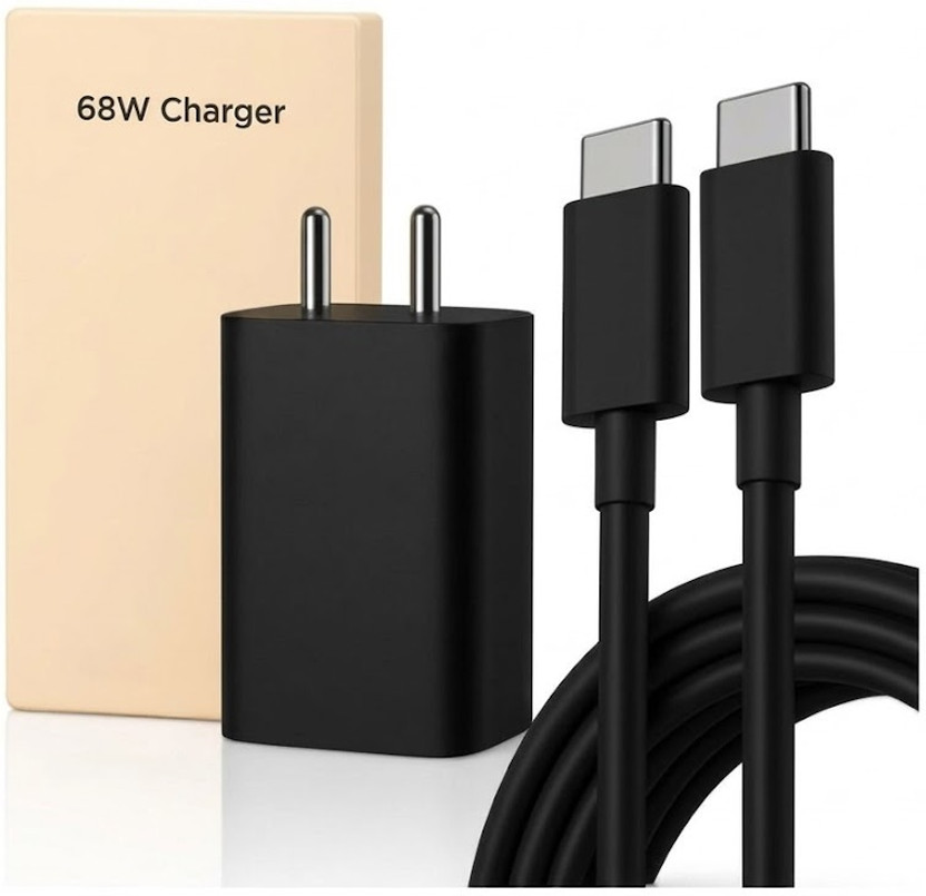 MHDPF 68 W Adaptive Fast Charging 6.5 A Wall Charger for Mobile with Detachable Cable(Black)