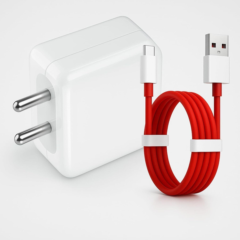 MAK 80 W Dash 6 A Wall Charger for Mobile with Detachable Cable(White, Cable Included)
