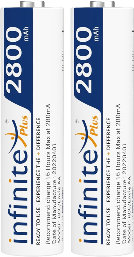 Envie AA 2800 mAh Ni-MH Infinite Plus AA High Capacity Ready to Use   Battery(Pack of 2)