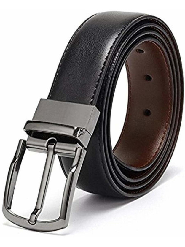 house house of common Men Casual Black, Brown Artificial Leather Reversible Belt - Flipkart Deal