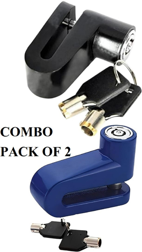 Naveeneha Anti Theft Bike Safety Combo Pack of 2 with 2 keys Disc Lock(Multicolor)