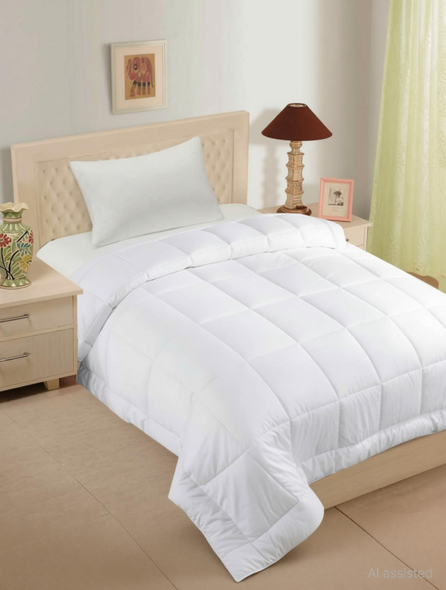 KEA KEA Solid Single Comforter for  Heavy Winter(Microfiber, White) - Flipkart Deal
