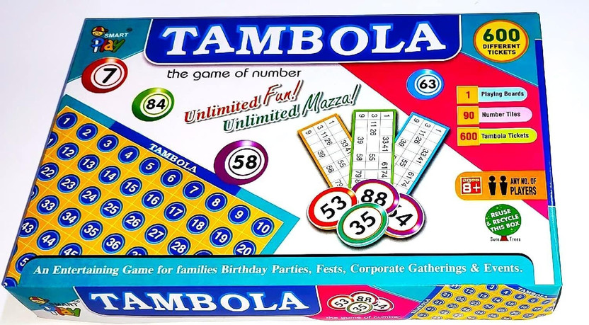 DANDLES Tambola Game for kids & Adults|600 Tambola Tickets|90 Number Tiles|1 Playing Party & Fun Board Game