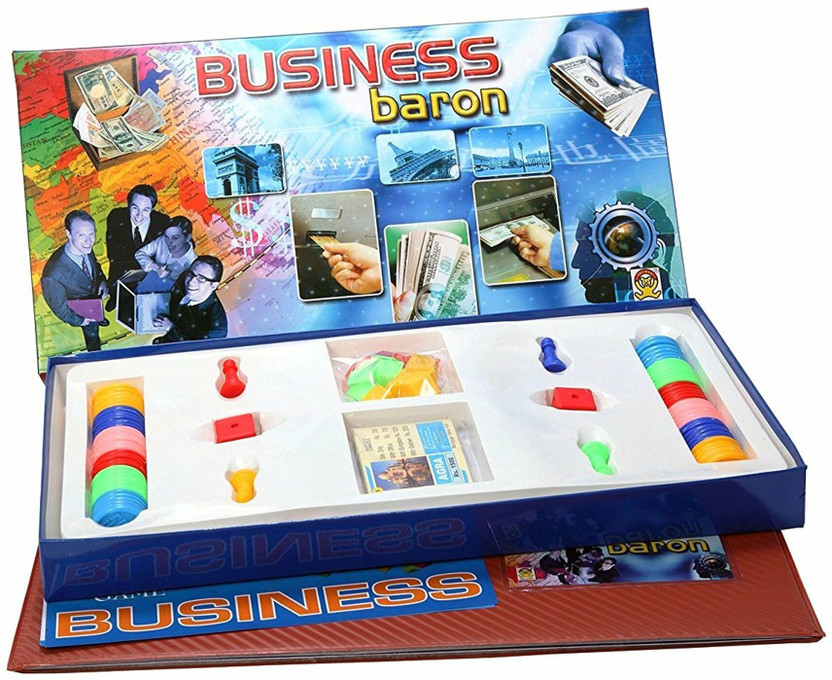 Gift Collection Business Baron Board Game With Playing Board And Business Coins Money & Assets Board Game