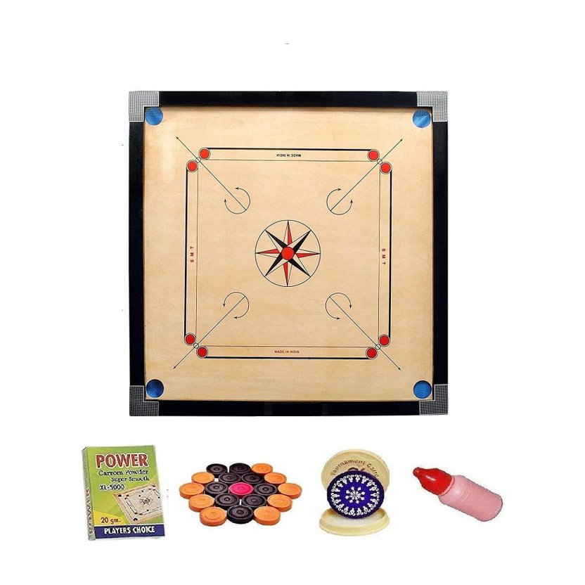 dtc Wooden 20 inch 20 cm Carrom Board(Beige)