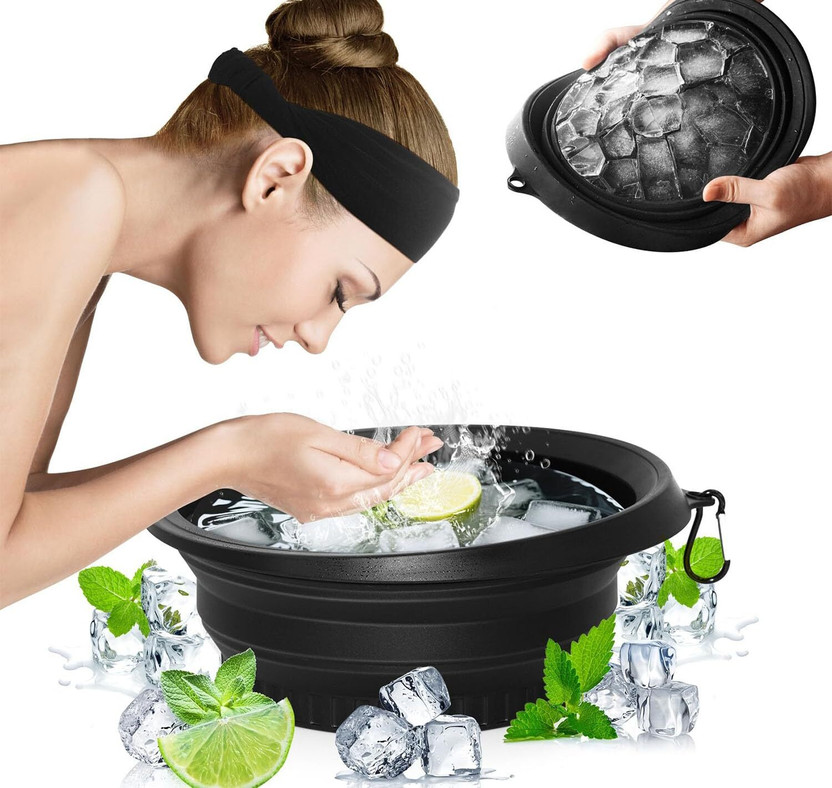 STYLEMBR Silicone Massage Bowl Foldable Round Bowl for Men & Women, Black(Pack of 1, Black)