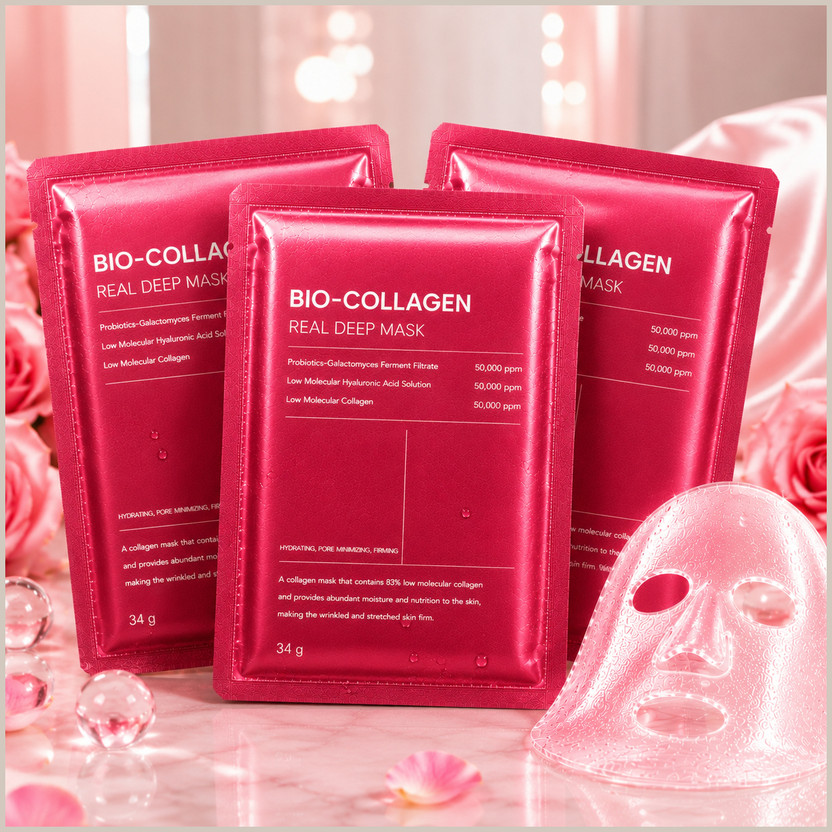 FlyTouch 3 Pcs Real Deep Korean Hydrogel Mask for Hydrated Smooth & Radiant Skin Look(102 g)