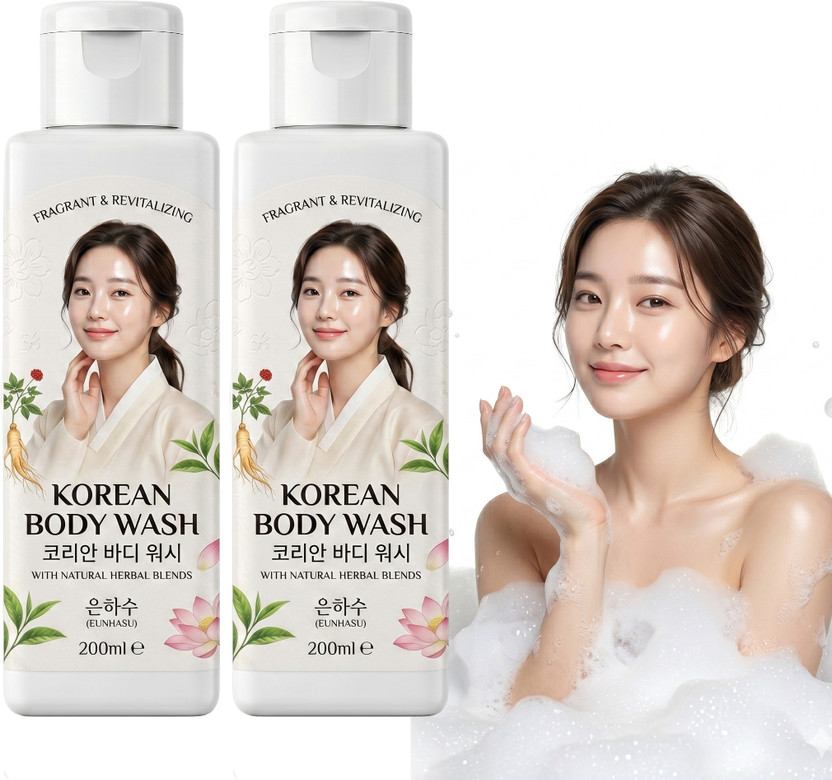CHITAAKSH Korean Body Wash For Women And Men Featuring Natural Herbal Blends And Extracts.(2 x 200 ml)