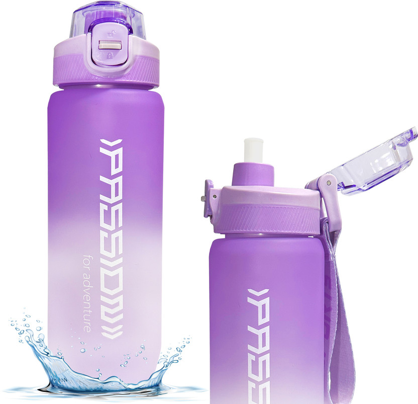 US1984 Water Bottle with 800ml Motivational Time Marker For Adults, Non-Toxic bottle 800 ml Plastic Bottle(Pack of 1, Purple)