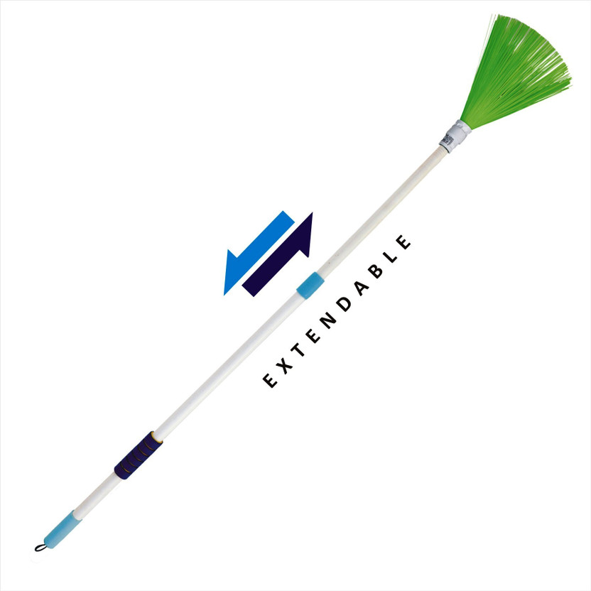 VIMAL Roulie Conical Shape Jala/Spider/Cob Web/Ceiling Cleaning Extendable Long Broom Plastic Dry Broom(Multicolor)