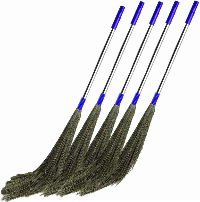 Sahni Steel Broom Pack Of 5 Grass Dry Broom(Multicolor, 5 Units)