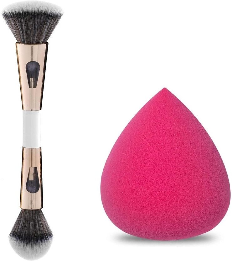 HOOMUSS Professional Foundation Brush and Makeup Sponge Combo(Pack of 2)