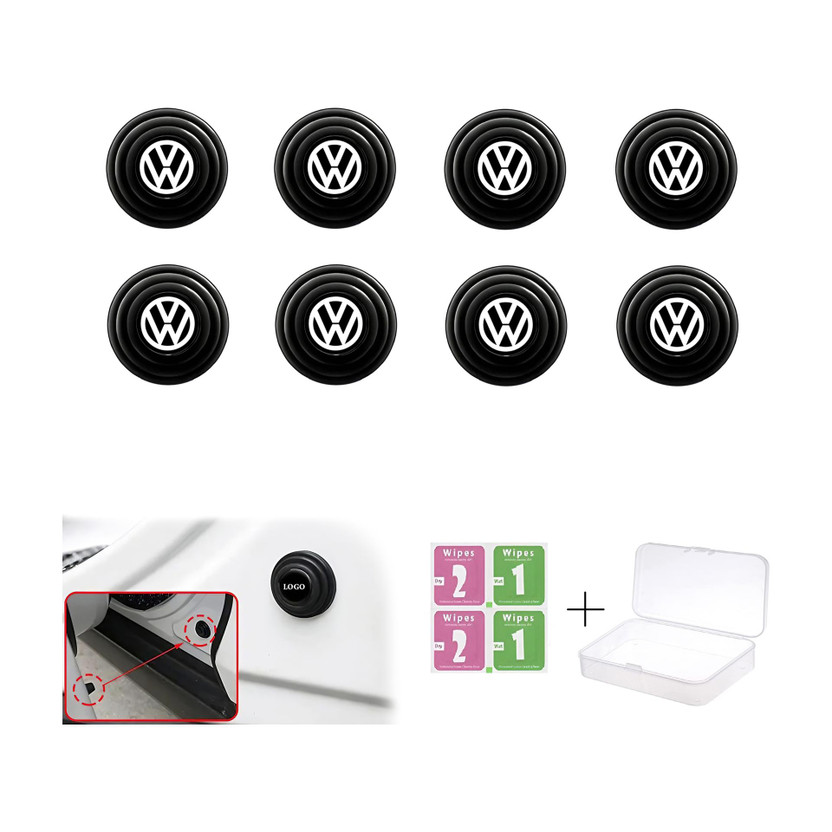 Pivdo Silicone Car Door Guard(Black, Pack of 8, Volkswagen, Vento, Polo, Ameo 1.5 TDI Highline, Passat, Jetta)