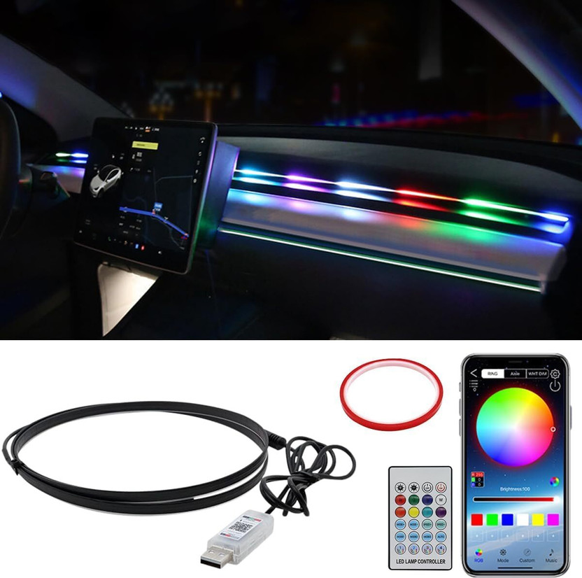 AutoBizarre Music Controlled Car Ambient Lighting USB K4 Magic Lights App & Remote Control Car Fancy Lights(Multicolor)