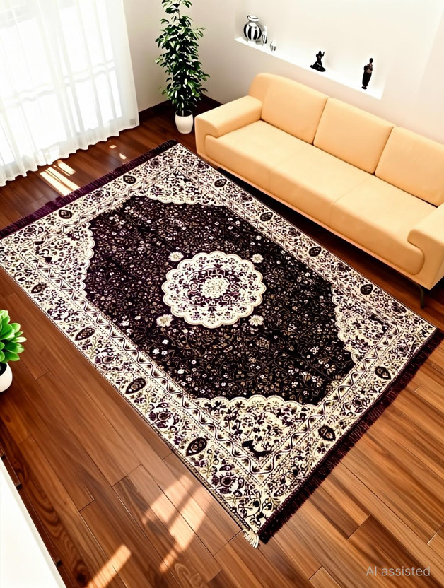 POOJA 4 ft  X 6 ft Cotton Carpet(Rectangle, Multicolor)