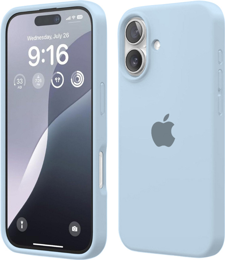 FABULANE Back Cover for IPHONE 16(Blue, Shock Proof, Silicon, Pack of: 1)