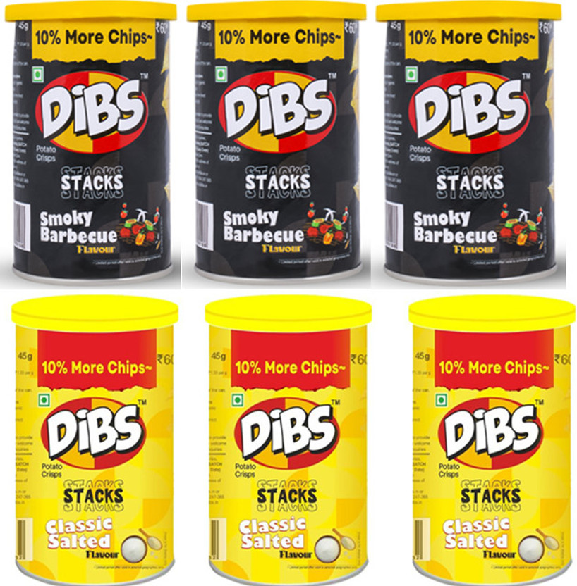 DIBS POTATO CHIPS COMBO PACK CLASSIC SALTED AND SMOKY BARBEQUE FLV. Chips(270 g)