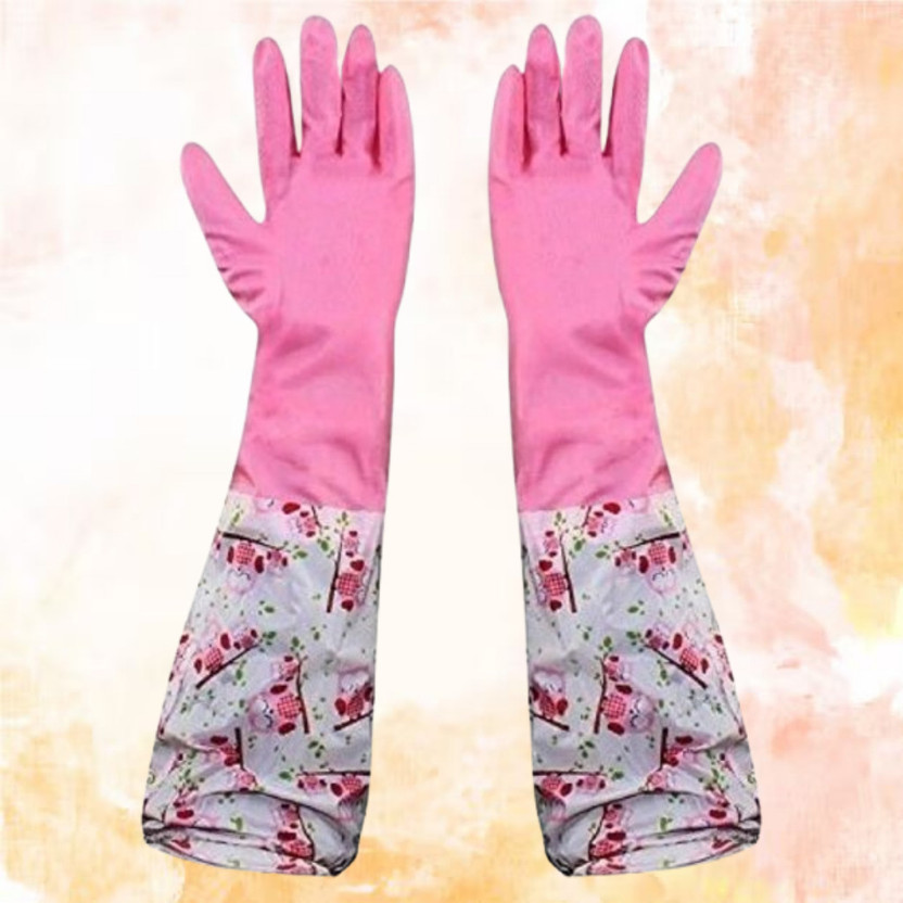 Livorahub Waterproof Long Sleeve Gloves for Kitchen Reliability Wet and Dry Glove(Free Size)
