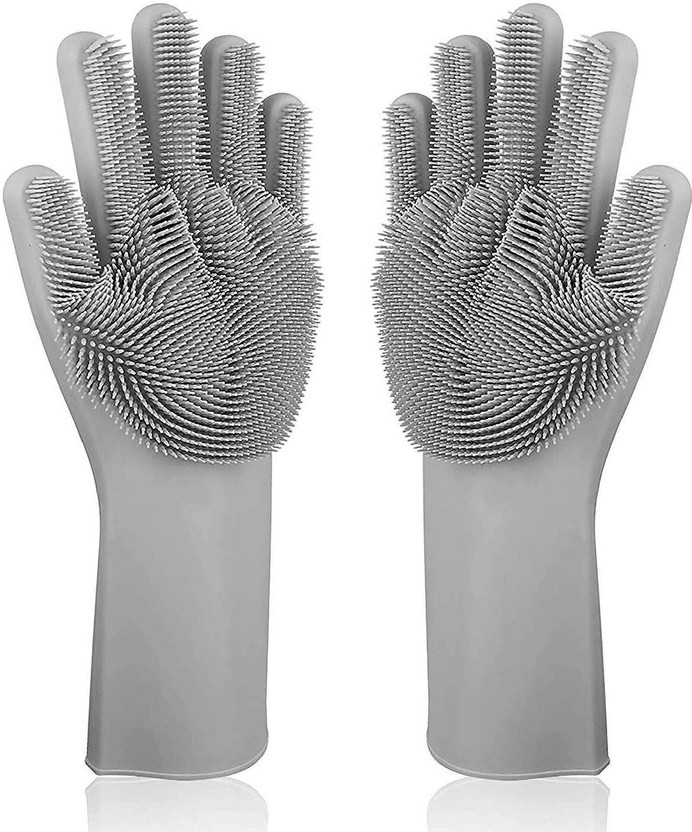 TABARET Reusable Household Safety Wash Scrubber Heat Resistant Kitchen Gloves for Dish washing, Cleaning, Gardening hand gloves for kitchen Wet and Dry Glove(Free Size)