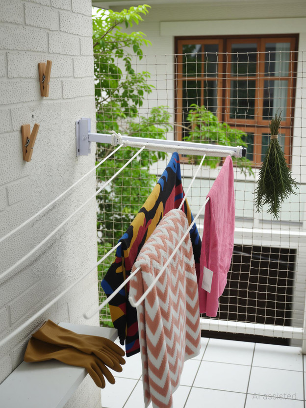 DRYILLA Wall Mount Cloth Drying Stand , Clothesline , Dryer Stand Iron Clothesline(20 m)