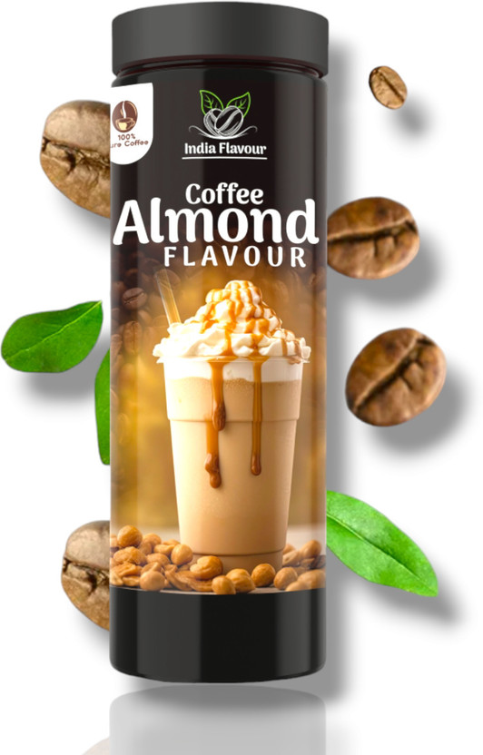 India Flavour Flavoured Instant Hot And Cold Almond Coffee for Relieving Stress Roast & Ground Coffee(100 g, Almond Flavoured)