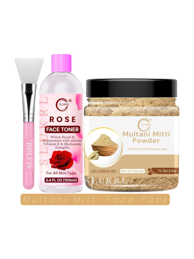 slukrl slukrl Skin Brightening Face Pack with & Multani Mitti Face Toner for Oil Control(3 Items in the set) - Flipkart Deal