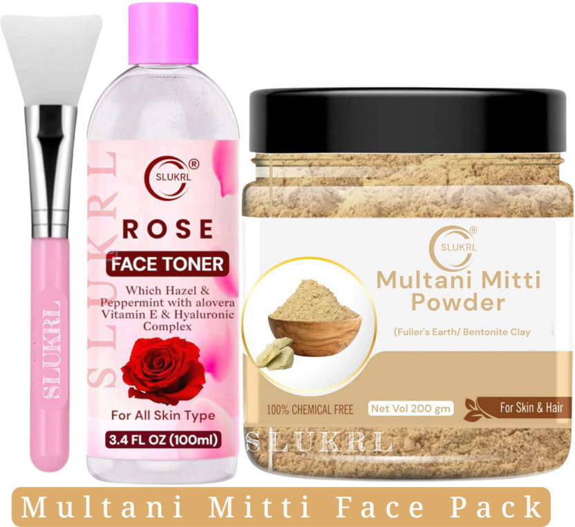 slukrl Deep Cleansing Face Pack for Smooth and Healthy faceToner for Daily Skincare(3 Items in the set)