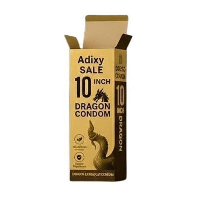 Adixy Dragon Extra Play 10 Inch | Smooth Fit | Enhanced Experience Condom(10 Sheets)