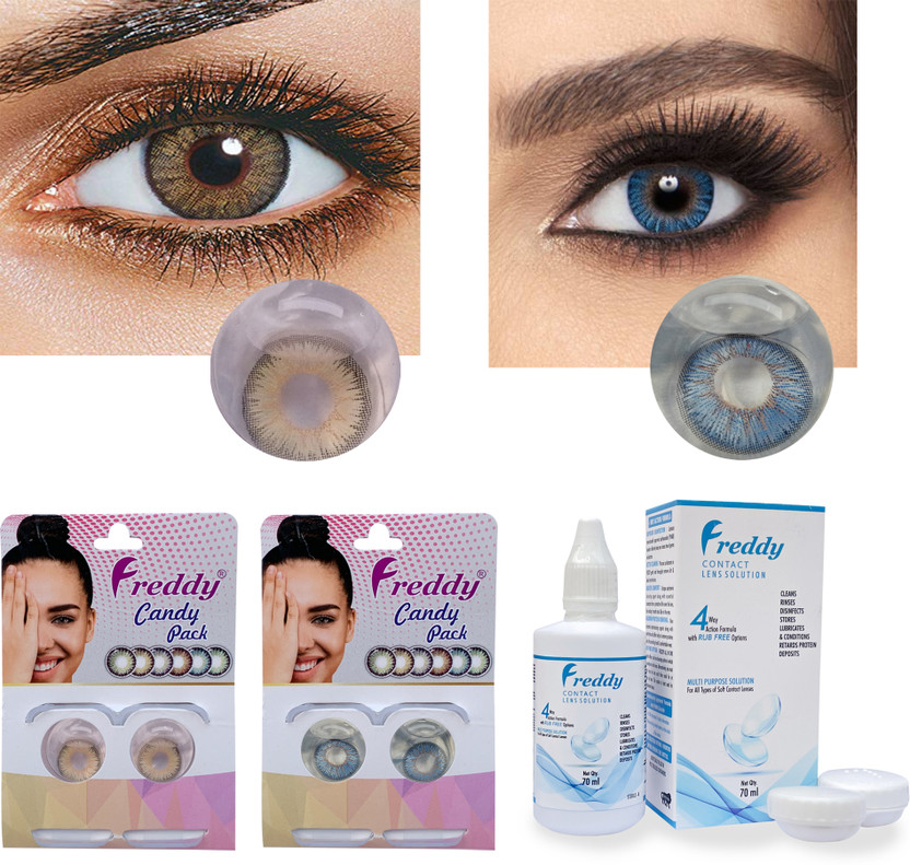 Freddy Monthly Disposable(0.00, Colored Contact Lenses, Pack of 4)