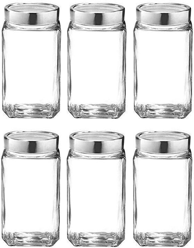 Optiq Optiq Glass Grocery Container  - 1000 ml(Pack of 6, Clear) - Flipkart Deal