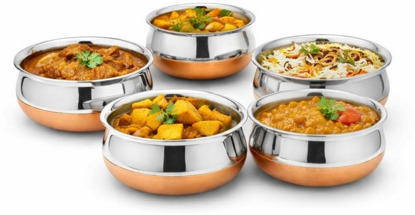 NARV NARV Stainless Steel Copper Base Handi Utensil for Authentic Cooking Cookware Set(Stainless Steel, 5 - Piece) - Flipkart Deal