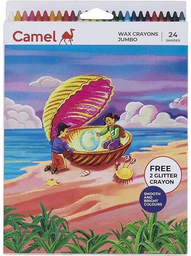 MotoArt Camel Jumbo Wax Crayons 24 Shade With Gift Inside Price in