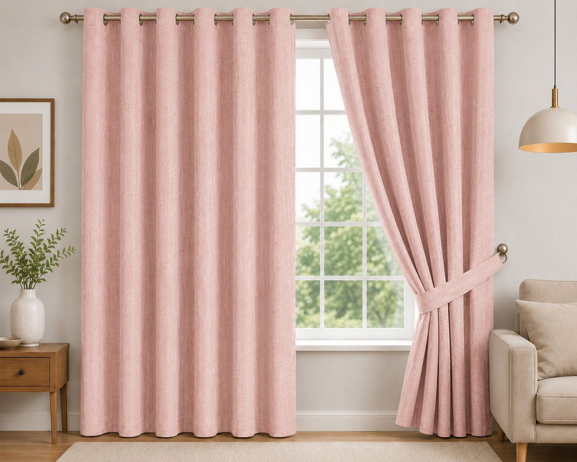 ZUDO ZUDO THE CREATIVE HOMES 215 cm (7 ft) Door Polyester Blackout Curtain (Pack Of 2)(Pink, Abstract) - Flipkart Deal