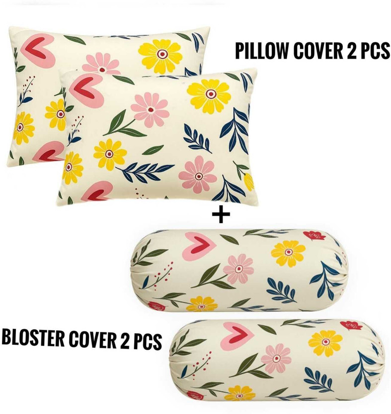 Flipkart NARWAL'S COLLECTION Polycotton Bolsters Cover(40.64 cm*81.28 cm, Pack of 4, Multicolor) - Flipkart Deal
