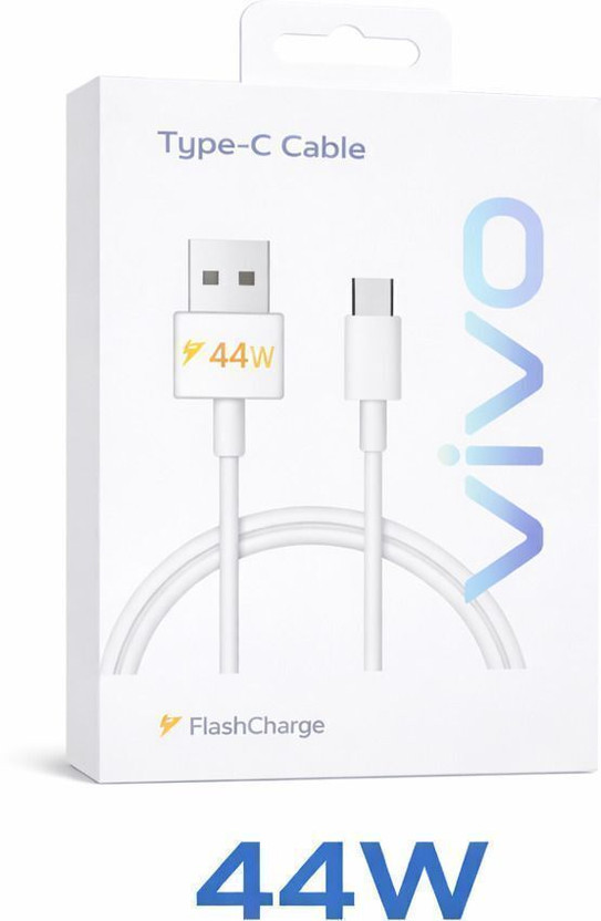 vivo USB Type C Cable 4 A 0.97 m Copper 5433524(Compatible with Data Transfer & Charging, Y Series, V Series, T Series, Type-C Phones, Grey, One Cable, USB Type A To USB Type C)